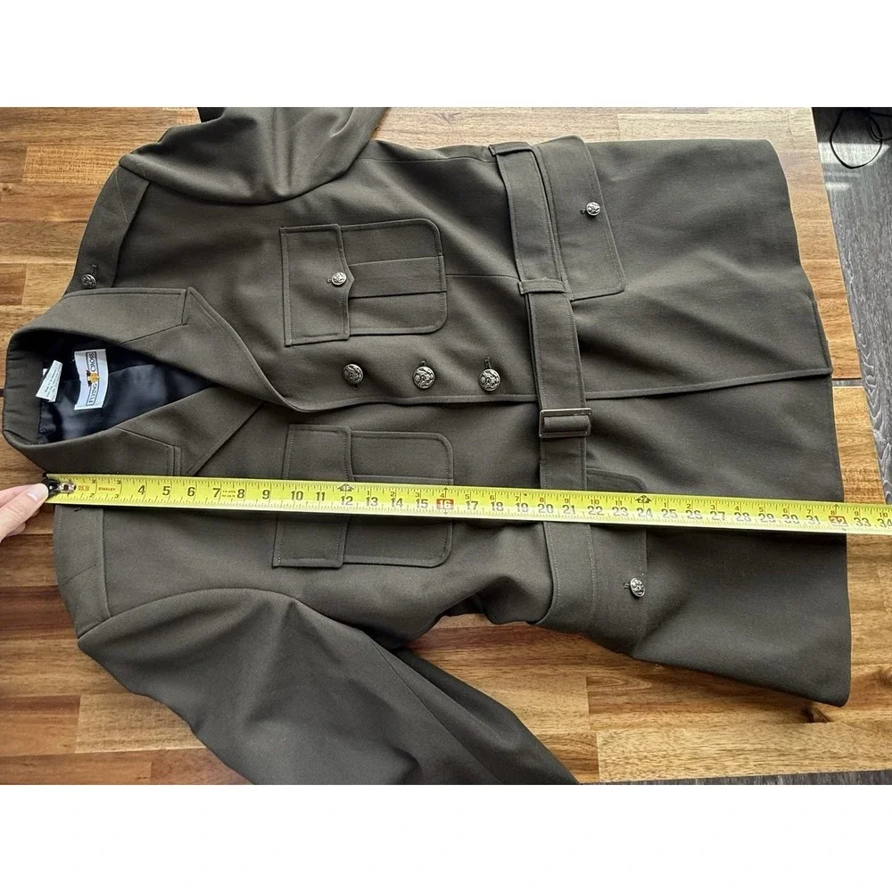 FLYING CROSS AGSU Uniform Coat Belted Men's SZ 46 R Heritage Green UNHEMMED
